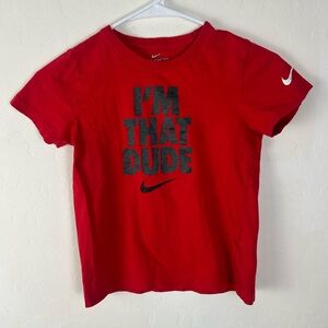 Nike T-Shirt Boys I'm that Dude print Red Size 6-7